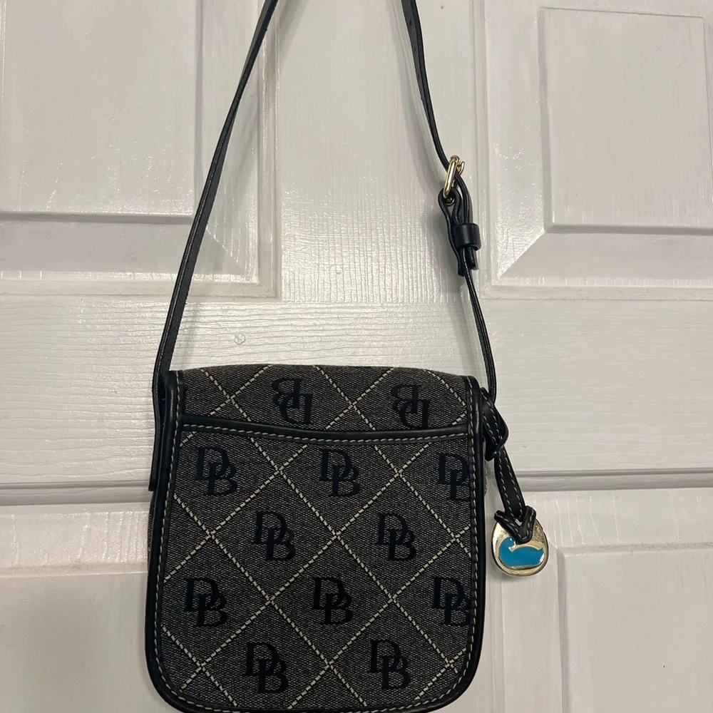 Dooney & Bourke Black and Gray Crossbody Bag with Gold Hardware - Picture 2 of 11